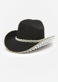 Faux Pearl And Crystal Cowboy Hat