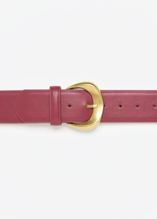 Faux Leather Crescent Buckle Belt