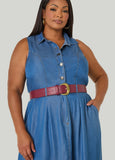 Faux Leather Crescent Buckle Belt