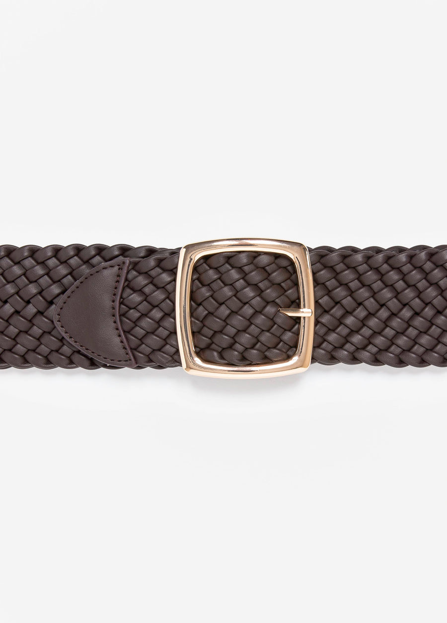 Basketweave Faux Leather Belt
