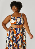 Plus Size Faux Leather Trimmed Raffia Belt