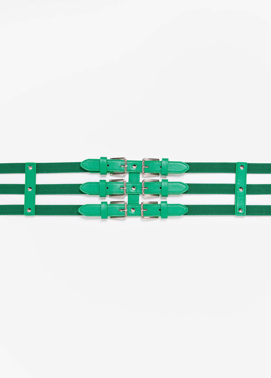 Buckled Caged Stretch Belt
