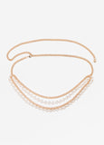 Faux Pearl And Chain Belt
