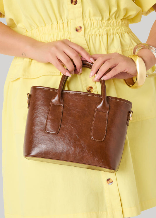 Mini Faux Leather Tote