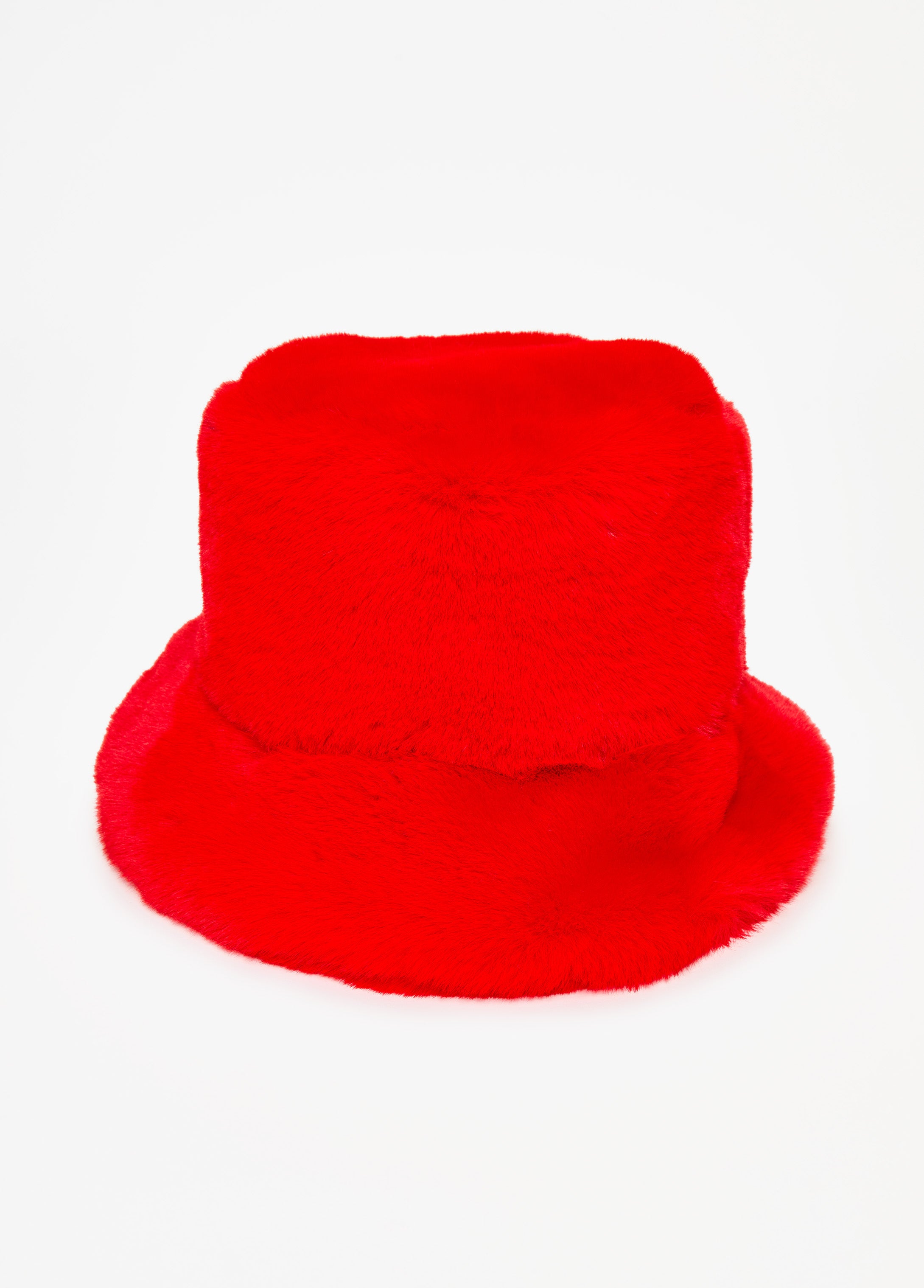 Trendy Leopard Red Black Bucket Hat Faux Fur Hat Fall Fashion