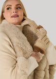 Colorblock Faux Fur Cuff Gloves