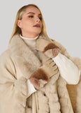Colorblock Faux Fur Cuff Gloves
