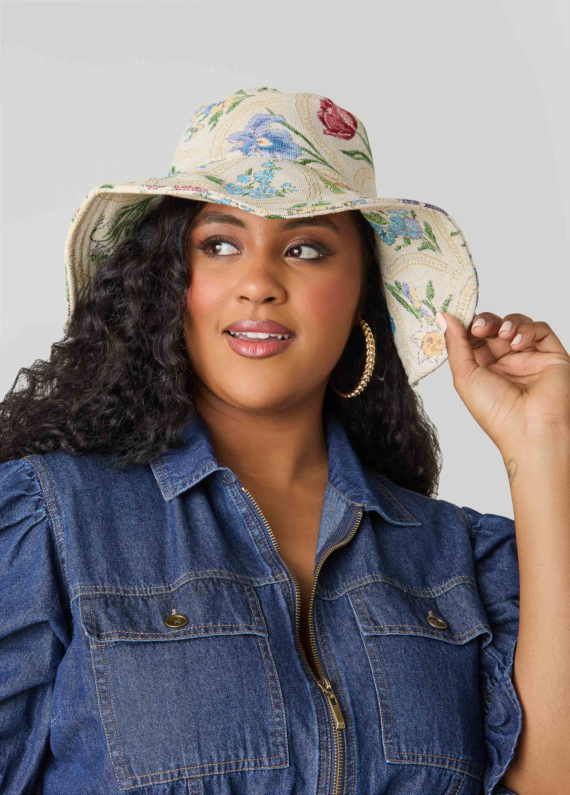 Floral Jacquard Bucket Hat