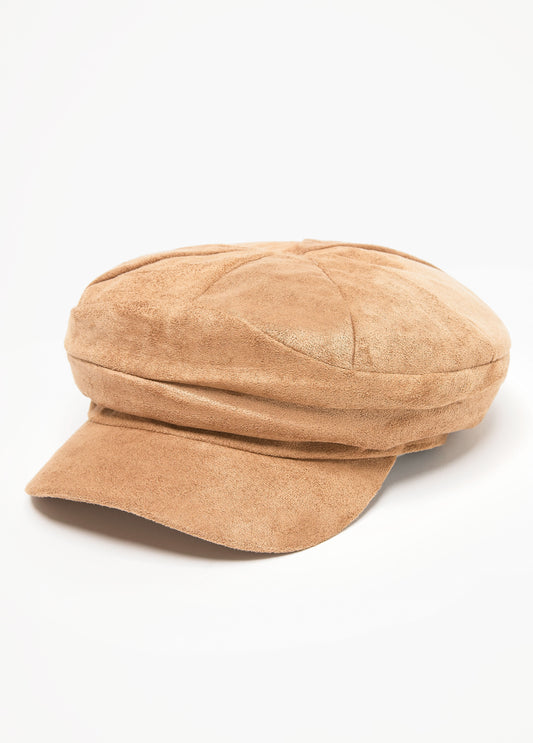 Faux Suede Ruched Cabbie Hat