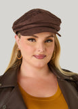 Ruched Faux Suede Cabbie Hat