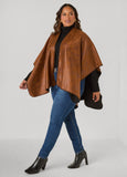 Reversible Faux Suede Ruana