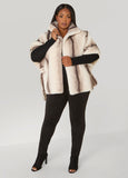 Striped Faux Fux Cape