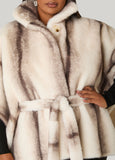 Striped Faux Fux Cape