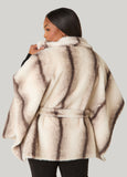 Striped Faux Fux Cape