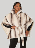 Striped Faux Fux Cape