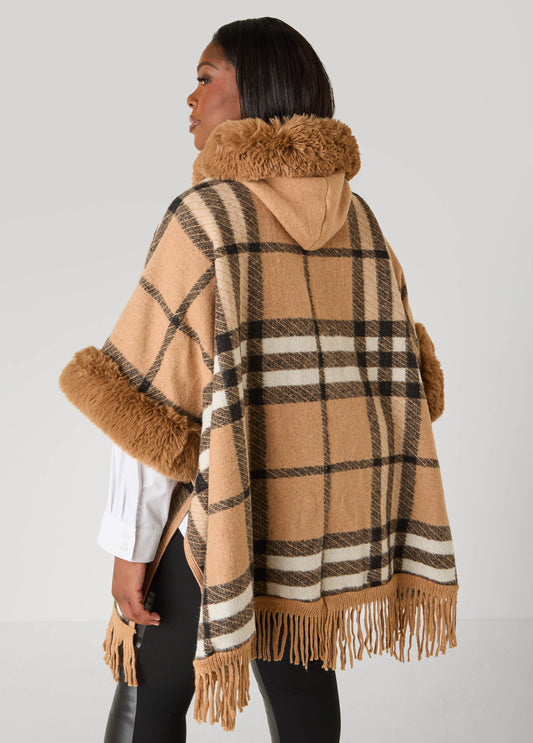 Plaid Hooded Ruana