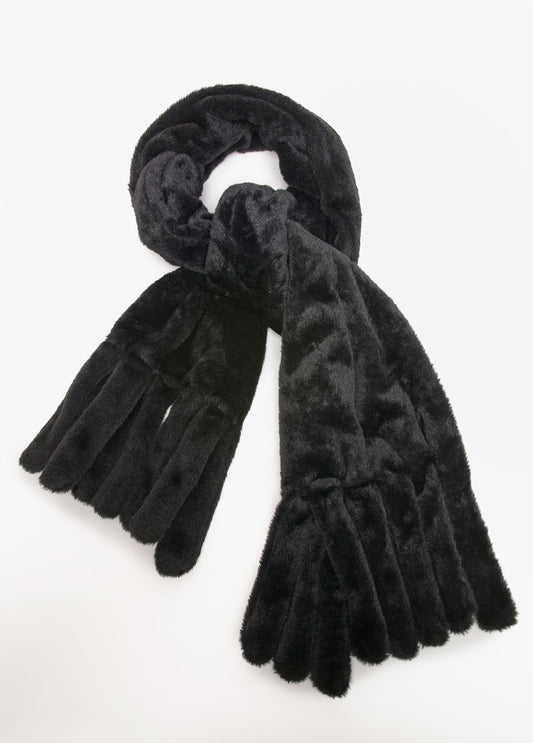 Faux Fur Scarf With Tails