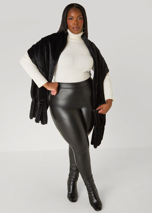 Faux Fur Scarf With Tails