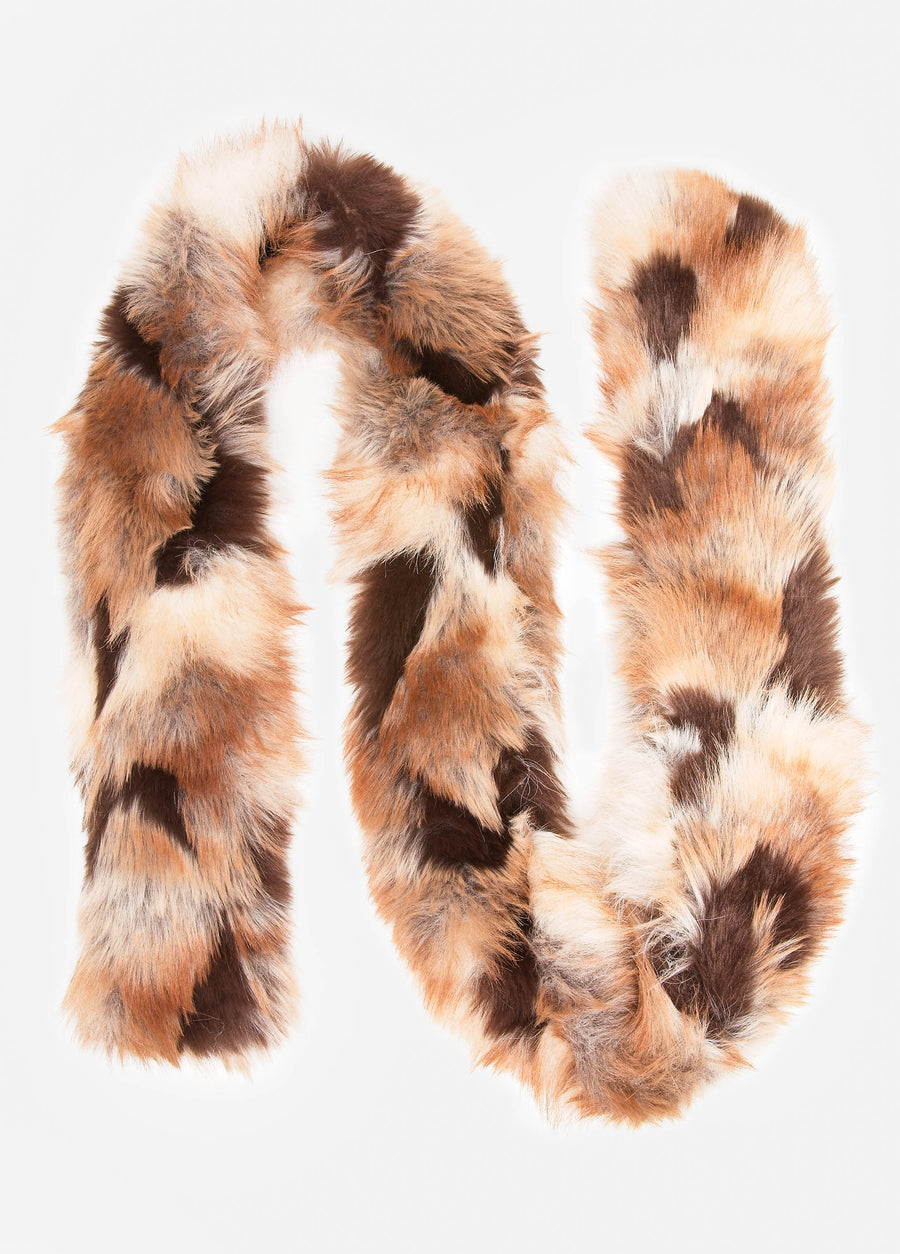 Patchwork Faux Fur Scarf