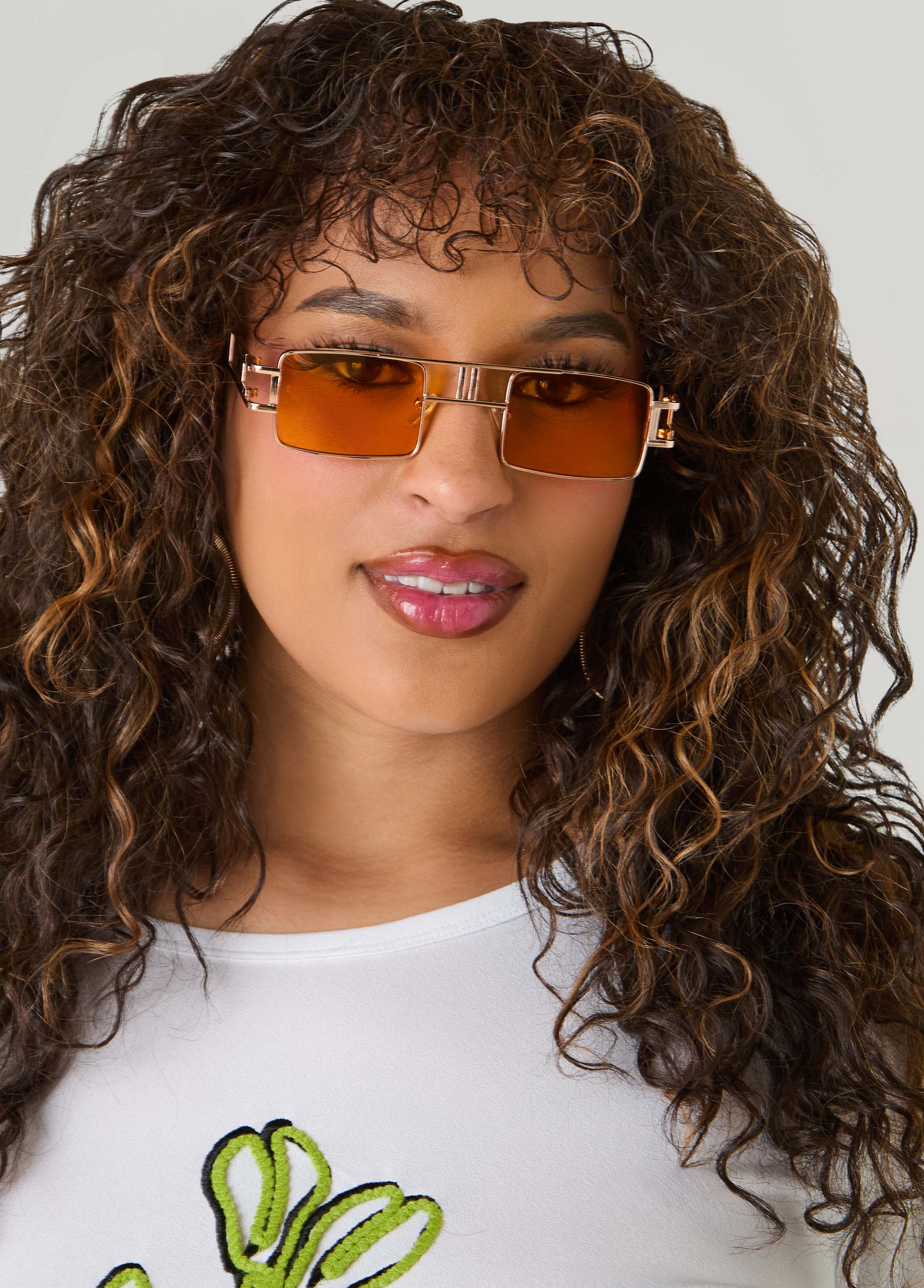 Rectangle Frame Tinted Sunglasses – Ashley Stewart