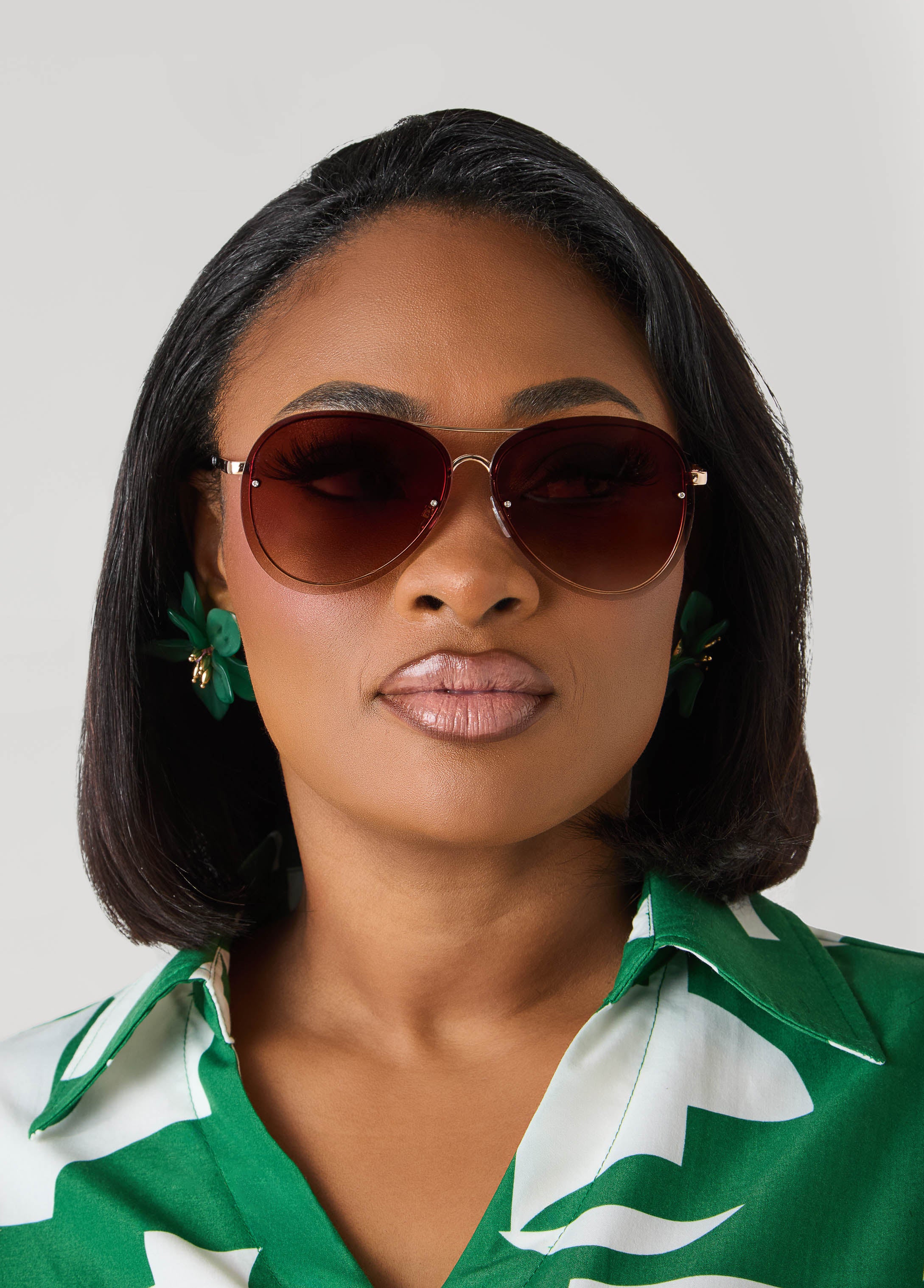 Rimless Aviator Sunglasses