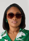 Rimless Aviator Sunglasses