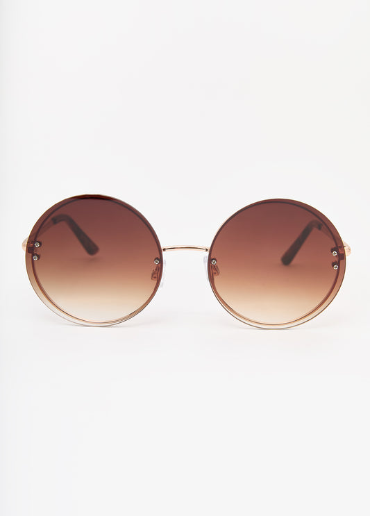 Tinted Round Frame Sunglasses