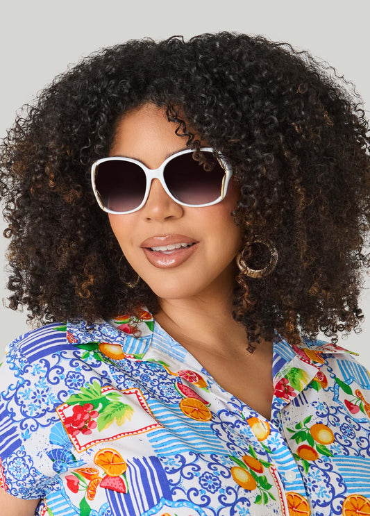 Cutout Round Frame Sunglasses