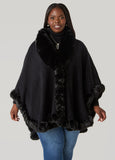 Plus Size Max Studio Faux Fur Trim Ruana