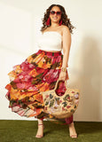 Trendy Straw Bag Summer Tote Bag Flower Print Raffia Shoulder Bags