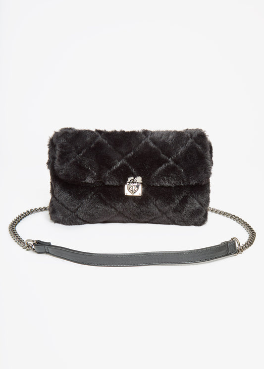 Quilted Faux Fur Bag