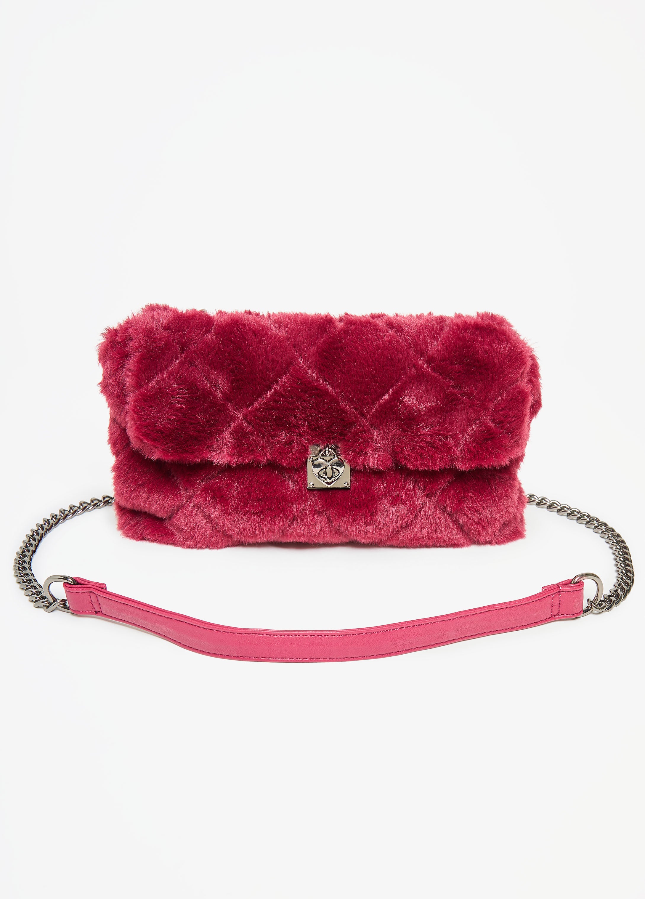 Quilted Faux Fur Shoulder Bag