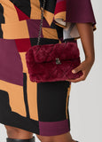 Faux Fur Front Flap Shoulder Bag