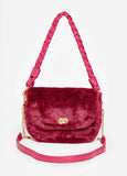 Faux Fur Front Flap Shoulder Bag