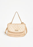 Quilted Faux Leather Flap Bag