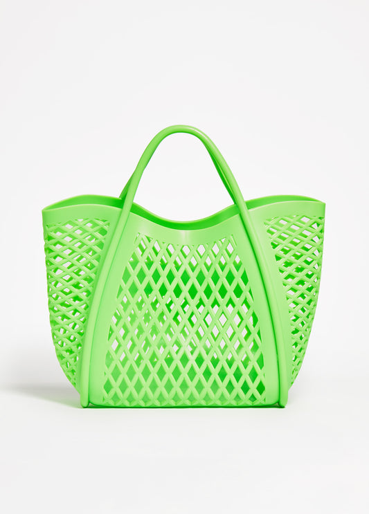 Trendy Shopping Tote Everyday Rubber Tote Cutout Summer Bag