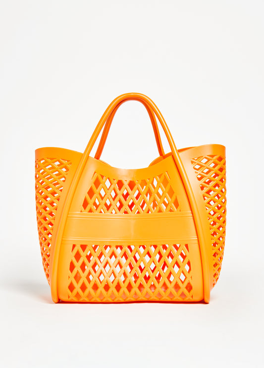 Trendy Rubber Tote Everyday Shopping Tote Cutout Summer Bag