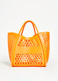 Trendy Rubber Tote Everyday Shopping Tote Cutout Summer Bag