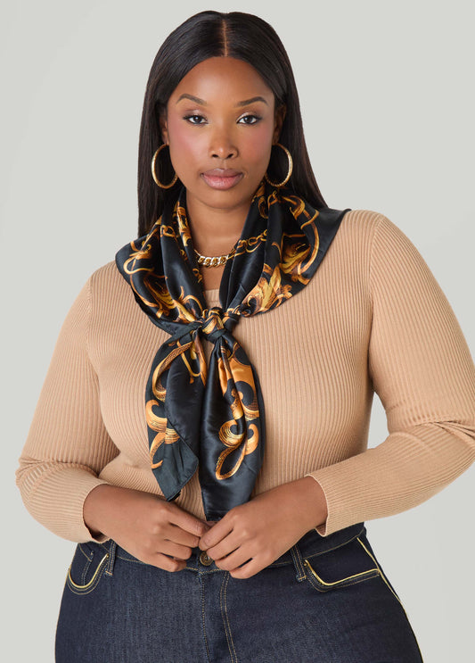 Status Print Satin Scarf