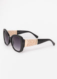 Chain Trim Round Frame Sunglasses