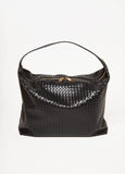 Trendy Faux Leather Shoulder Bag Basketweave Leather Handbag