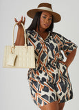 Puff Effect Faux Leather Satchel