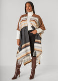 Fringe Striped Ruana