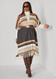 Fringe Striped Ruana
