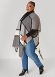 Colorblocked Brushed Kimono