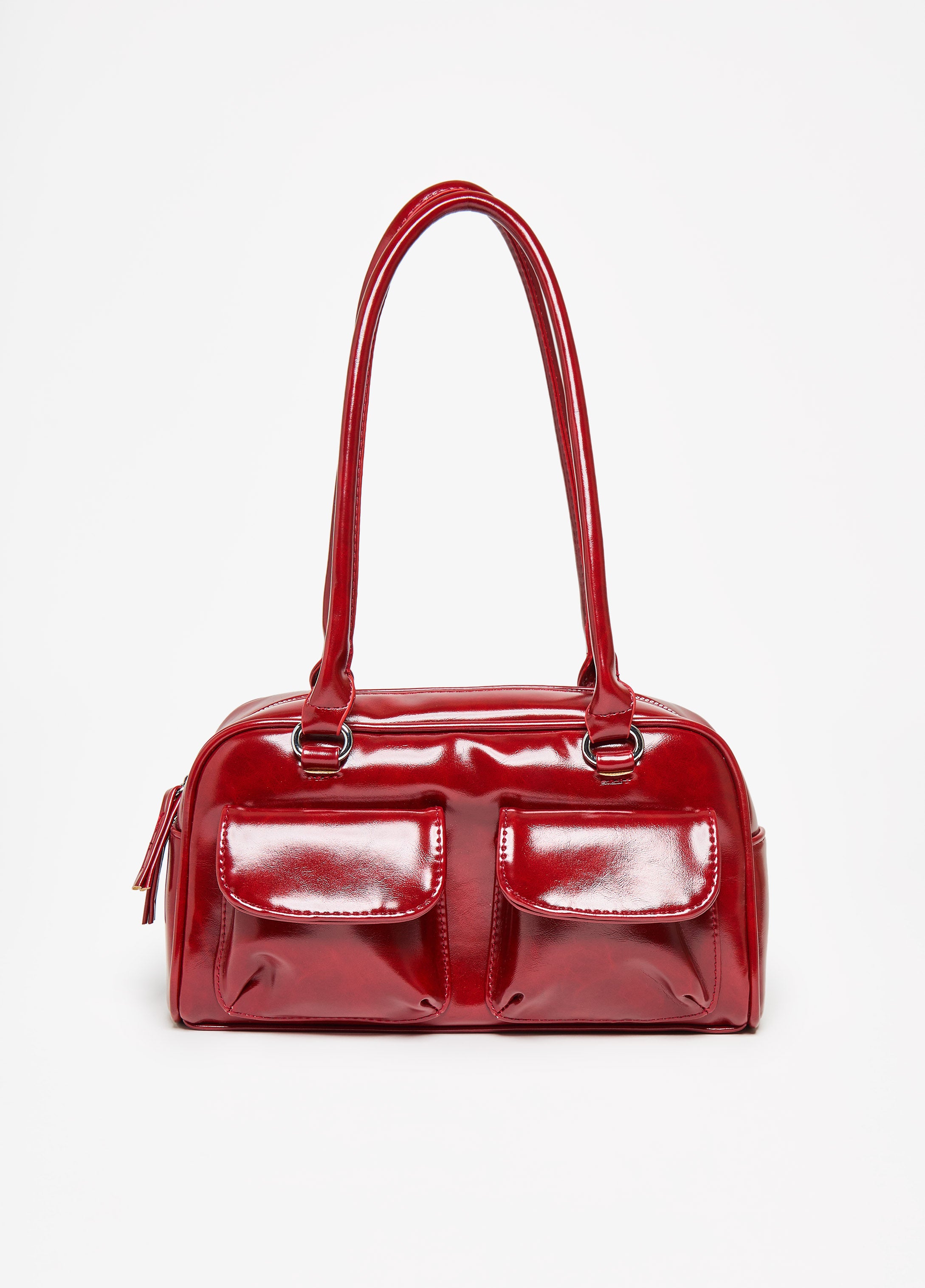 Patent Faux Leather Shoulder Bag