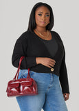 Patent Faux Leather Shoulder Bag