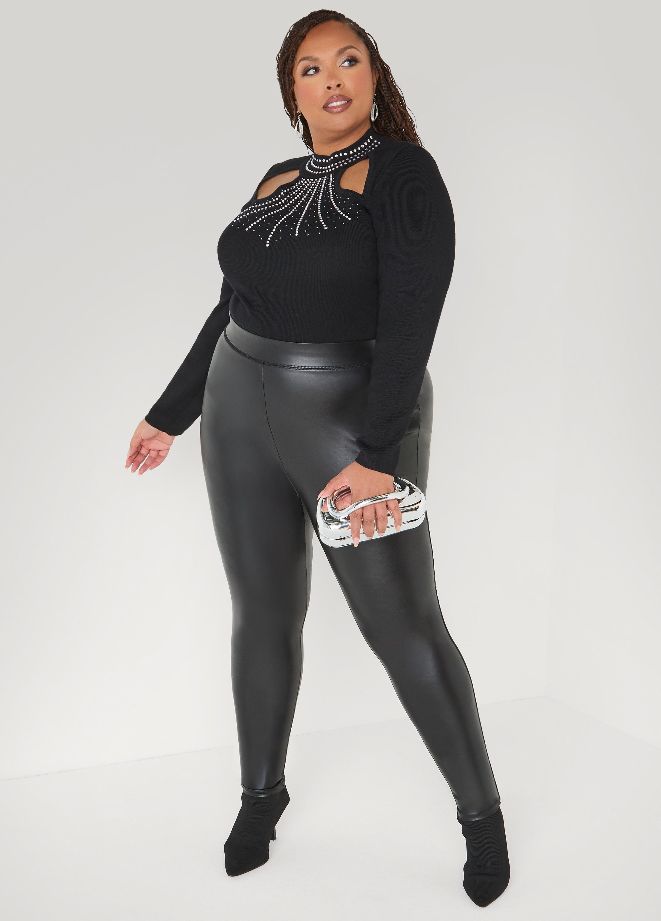 Sculptural Silver Tone Clutch