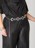 Silver Tone Ring Chain Belt