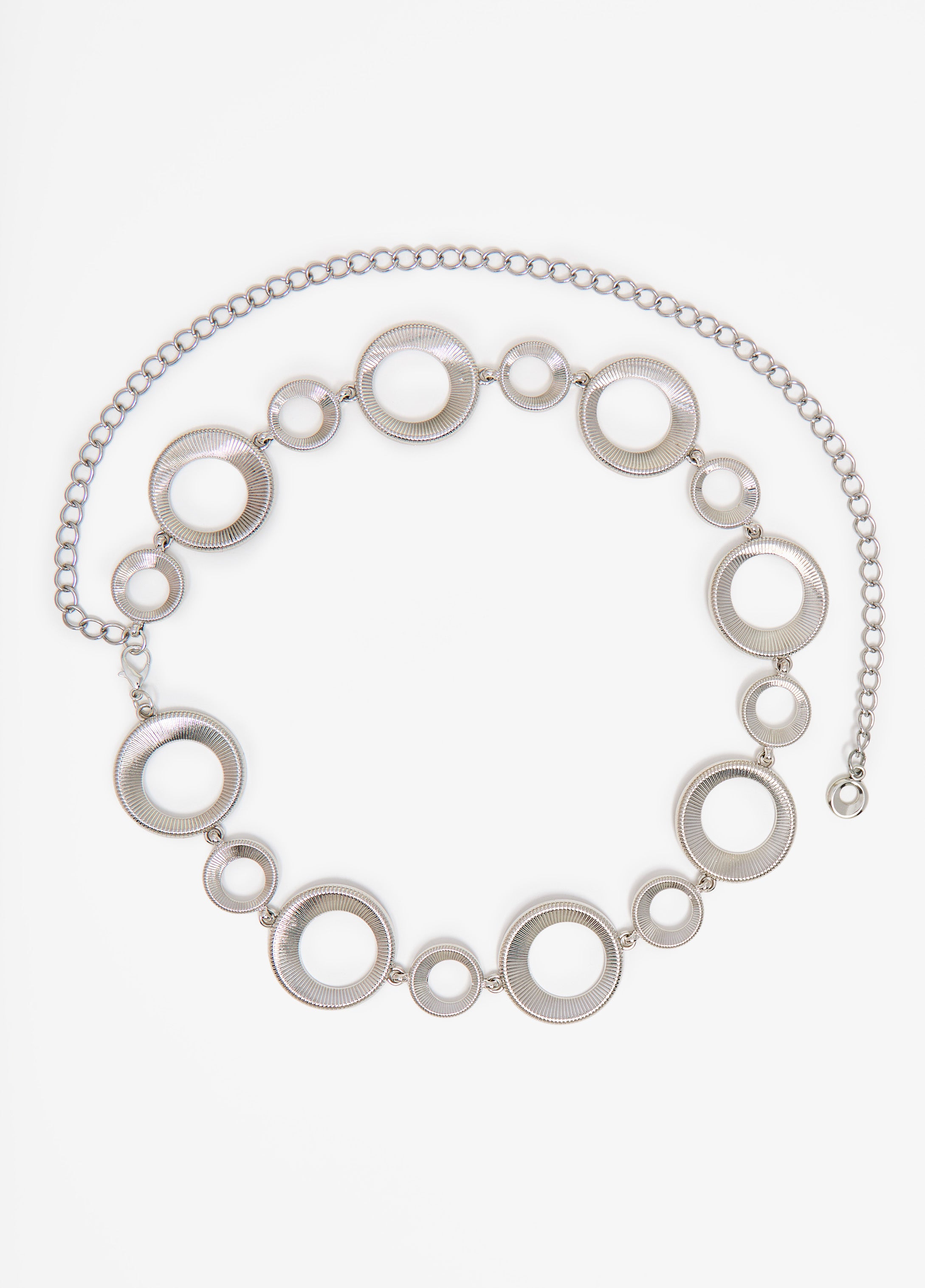 Silver Tone Ring Chain Belt